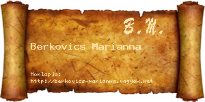 Berkovics Marianna névjegykártya
